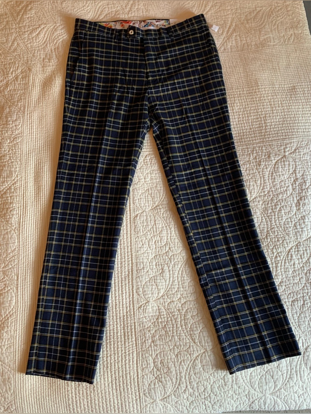 Paisley & Gray Downing Slim Fit Plaid Dress Pants NWT W32 L32 5268P